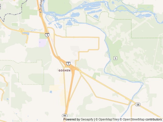 Map of Deerwood RV Park location at Eugene, OR, United States
