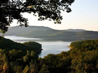 Beaver Lake with surrounding forest landscape