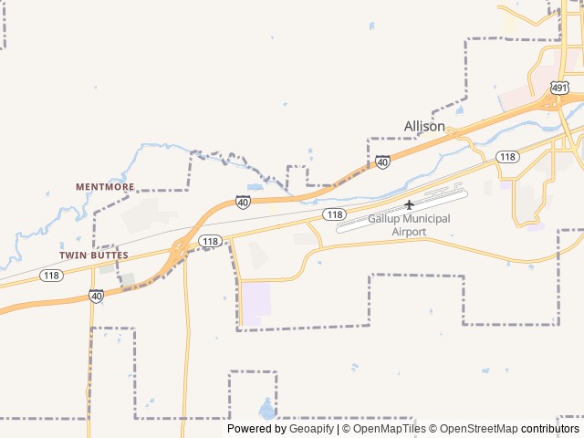 Map of USA RV Park location at Gallup, NM, United States