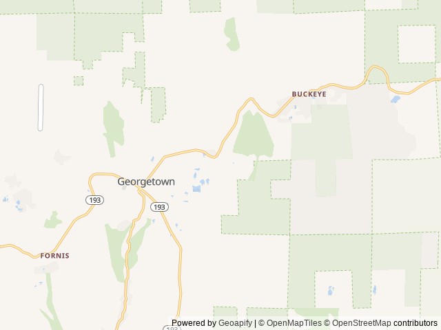 Map of Camp Growlersburg location at Georgetown, CA, United States
