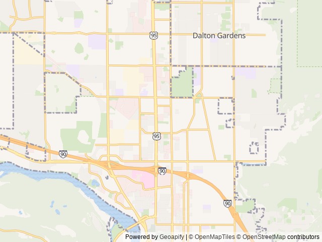 Map of Tamarack RV Park location at Coeur d'Alene, ID, United States