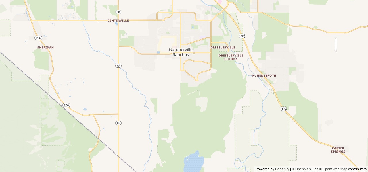 Map for 2021 Forest River RV Wildwood 26DBUD near Gardnerville, CA