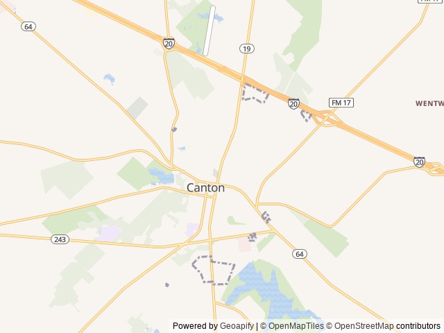 Map of Sumner RV Park location at Canton, TX, United States