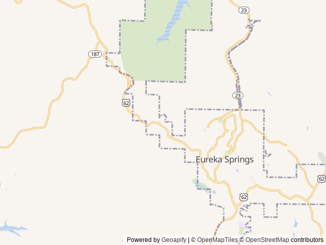 Map of Route 62 Motor Resort location at Eureka Springs, AR, United States