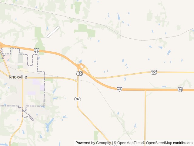 Map of Galesburg East / Knoxville, IL KOA Holiday location at Knoxville, IL, United States