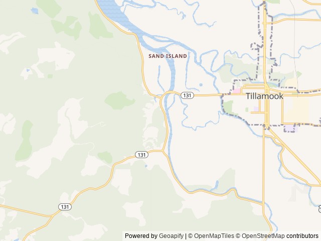 Map of Tillamook Coast RV Park location at Tillamook, OR, United States