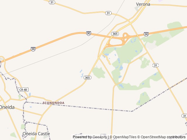 Map of The Villages at Turning Stone RV Park location at Verona, NY, United States
