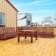 Wooden outdoor deck and picnic area at Lost River RV Park