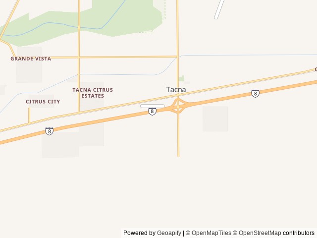 Map of Copper Mountain RV Park location at Tacna, AZ, United States