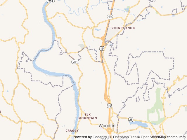 Map of Campfire Lodgings location at Asheville, NC, United States