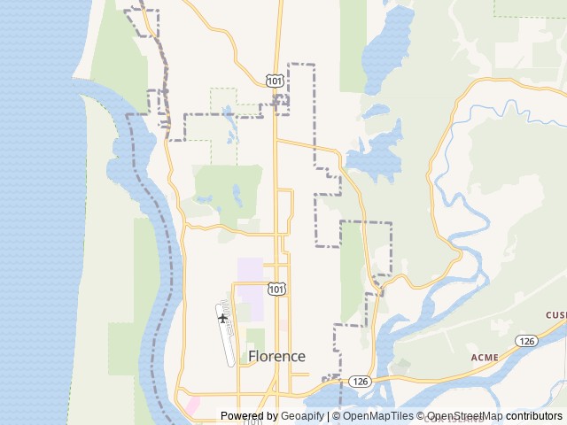 Map for The Sterling Escape near Florence, OR