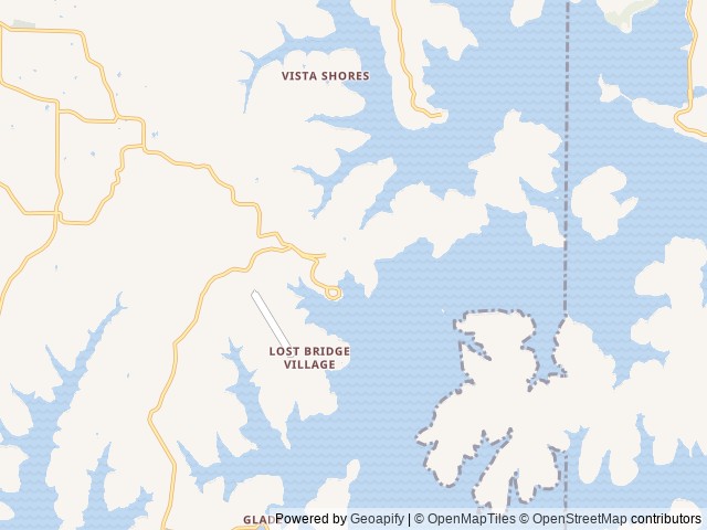 Map of Lost Bridge South location at Garfield, AR, United States