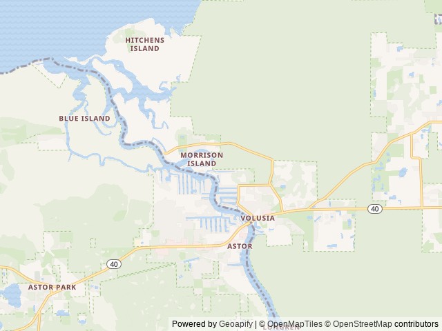 Map of Parramores Campground location at Astor, FL, United States