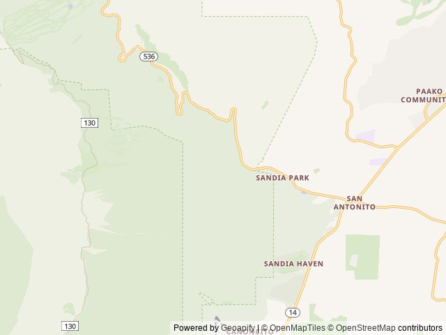 Map of Cienega Picnic Site location at Tijeras, NM, United States