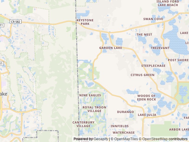 Map of Silver Dollar RV Resort location at Odessa, FL, United States