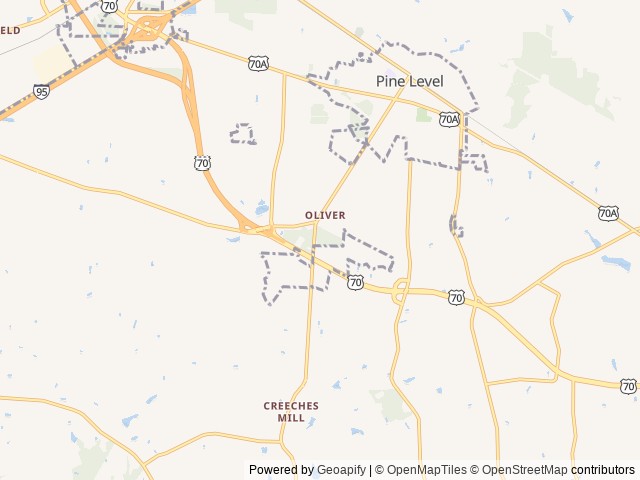Map of Hidden Haven RV Park location at Selma, NC, United States
