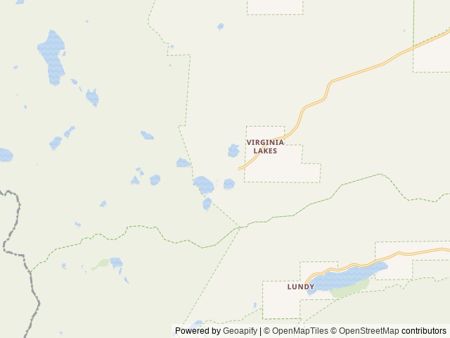 Map of Trumbull Lake location at Bridgeport, CA, United States