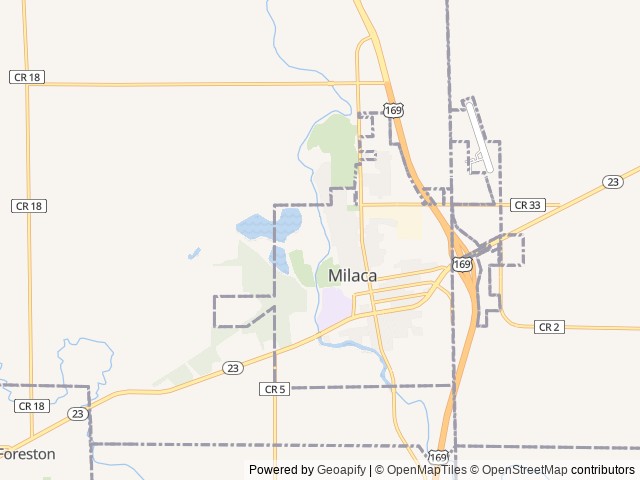Map of Milaca Recfest location at Milaca, MN, United States
