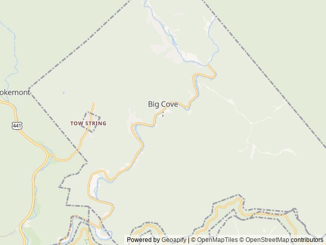 Map of Cherokee Family Adventure RV Resort location at Cherokee, NC, United States
