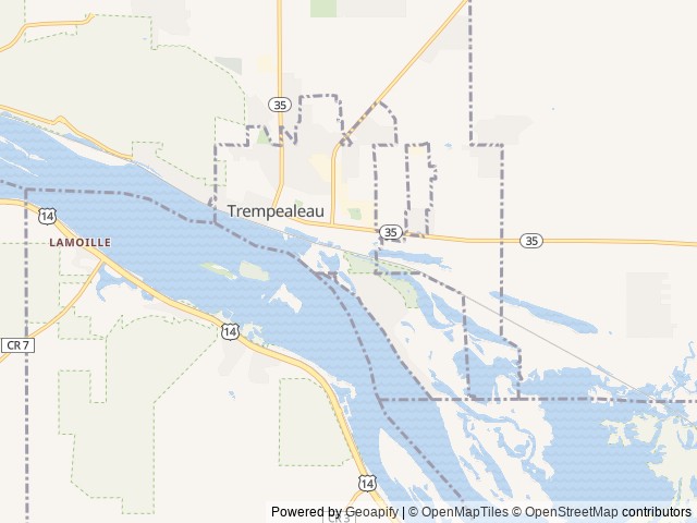 Map of Lake Road Campground location at Trempealeau, WI, United States