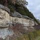 Large rock wall formation near the end of the dam at Outlet Park
