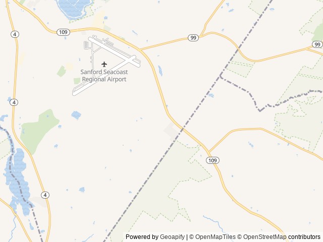 Map of Yellowstone Park Campground location at Sanford, ME, United States
