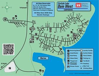 Dam West Campground Map