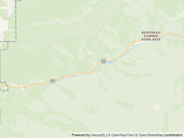 Map of Bridger Campground location at Logan, UT, United States