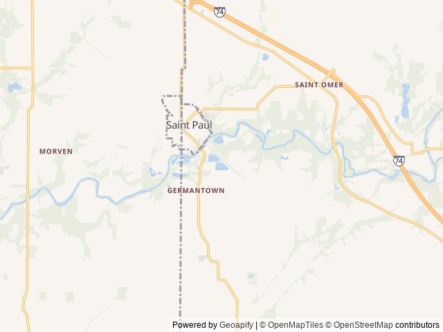 Map of Hidden Paradise Campground location at Waldron, IN, United States