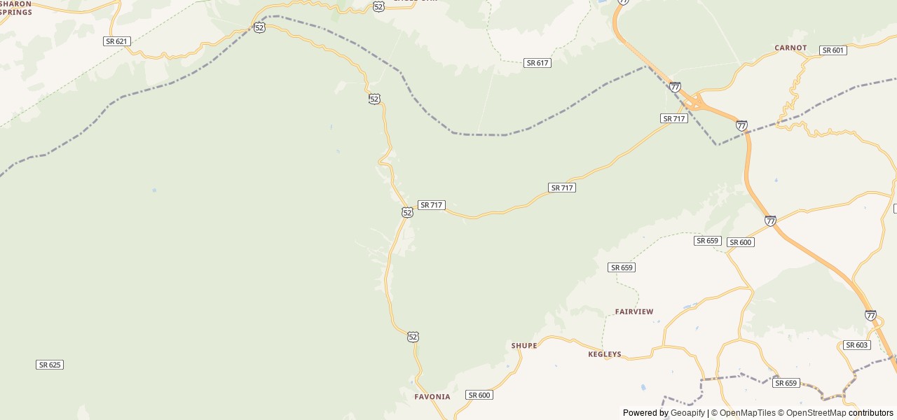 Map of Stony Fork Campground location at Wytheville, VA, United States