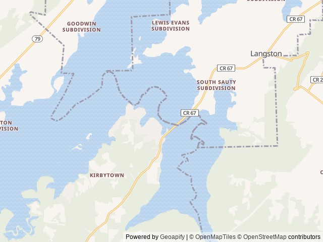 Map of South Sauty Creek Resort location at Langston, AL, United States