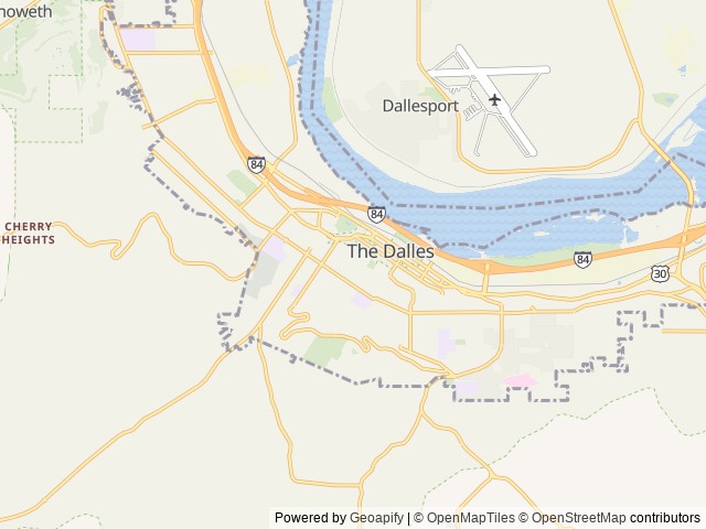 Map of Memaloose State Park location at The Dalles, OR, United States