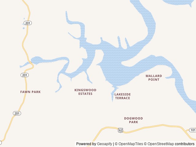 Map of Cranfield Park location at Mountain Home, AR, United States