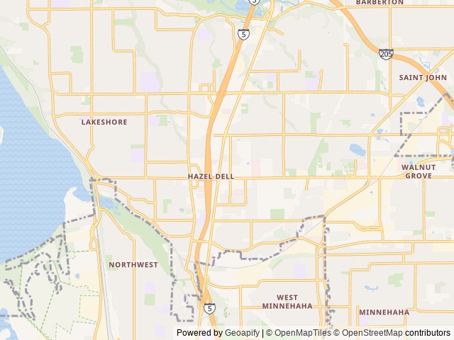 Map of Vancouver RV Park location at Vancouver, WA, United States