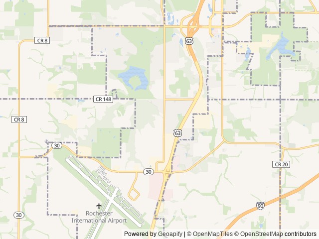 Map of Autumn Woods RV Park location at Rochester, MN, United States