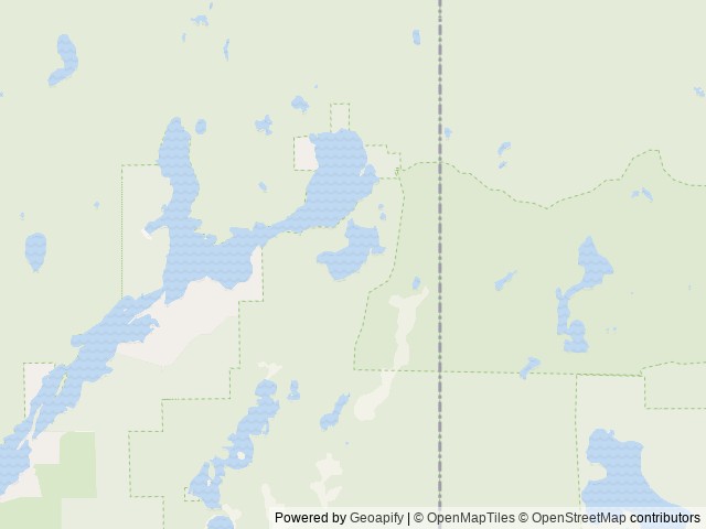 Map of Two Lakes location at Washburn, WI, United States