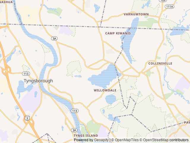 Map of Berry's Grove Campground, Tyngsborough, Massachusetts location at Tyngsboro, MA, United States