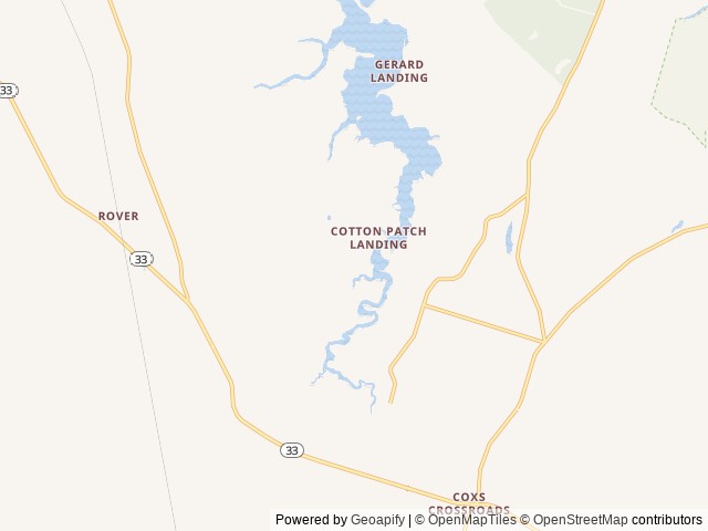 Map of Cotton Patch Landing location at Chocowinity, NC, United States