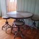 Dining table and chairs.