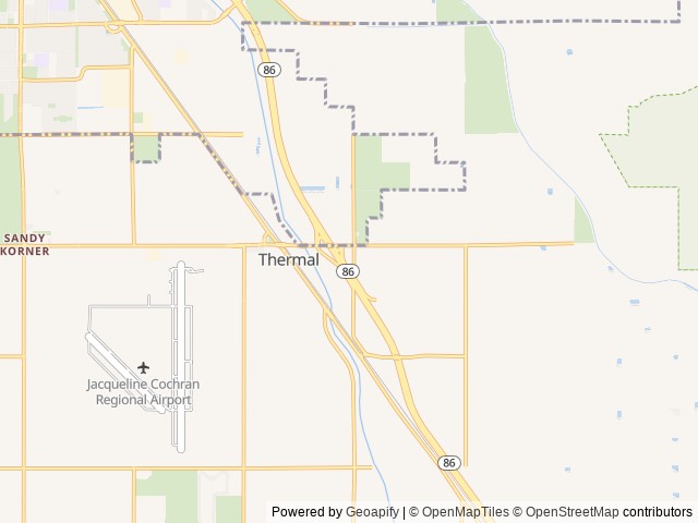 Map for 2022 Sunset Park RV Sun-Lite Classic 16BH near Thermal, CA