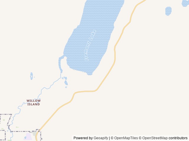 Map of Sandy Beach Picnic Area location at Pinedale, WY, United States