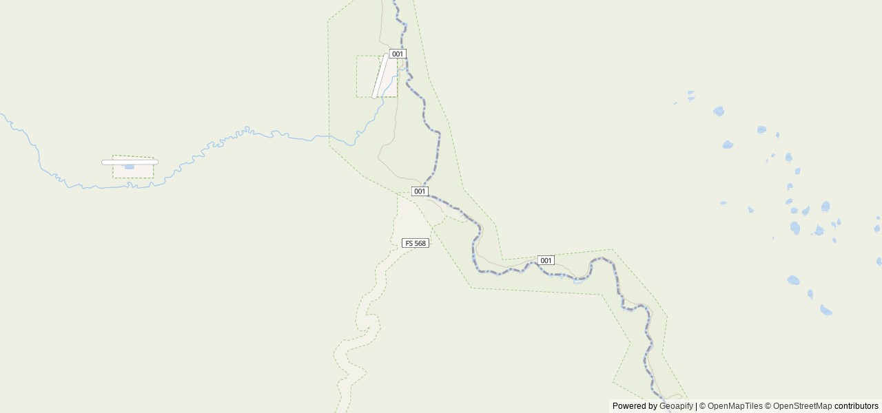 Map of Boundary Creek Campground location at Challis, ID, United States