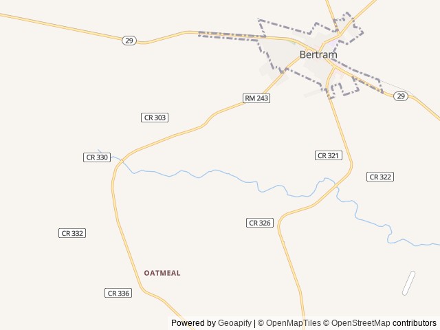 Map of Cedar Bend RV Park location at Bertram, TX, United States