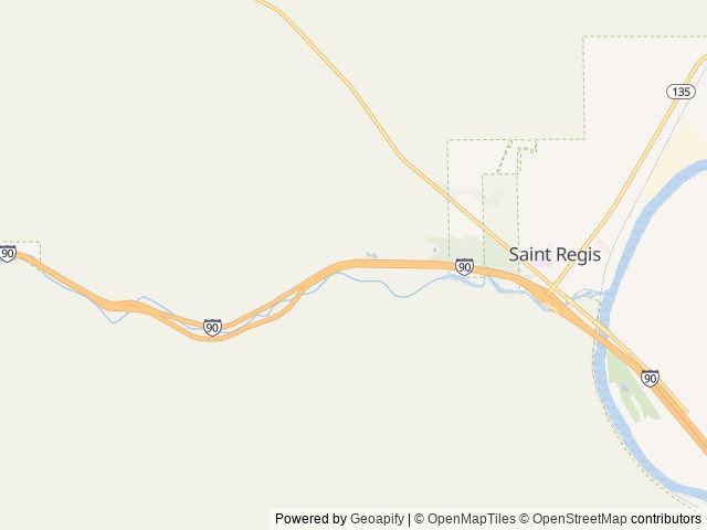 Map of Campground St. Regis location at Saint Regis, MT, United States