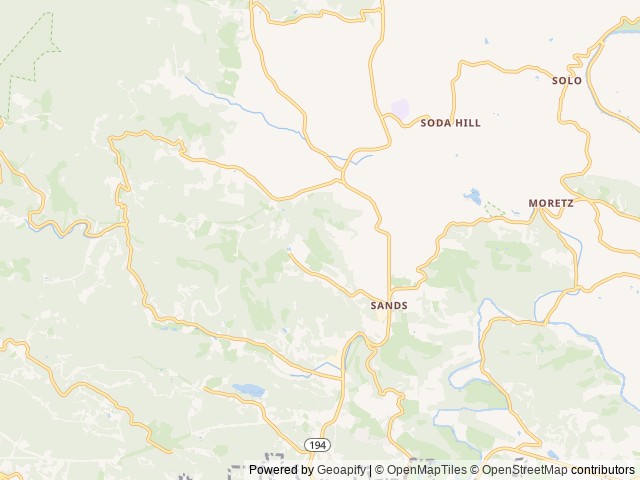Map of Boone KOA Holiday location at Boone, NC, United States