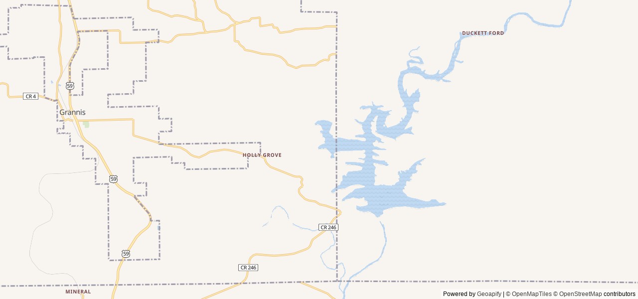 Map of Little Coon Creek Park location at Grannis, AR, United States