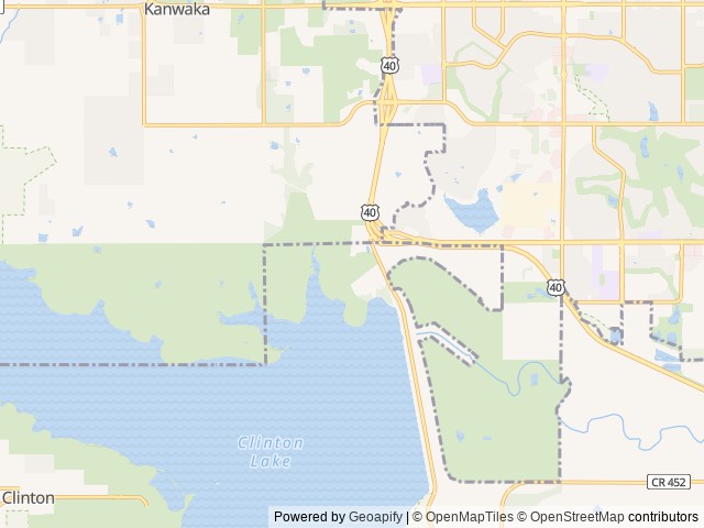 Map of Overlook Park location at Lawrence, KS, United States