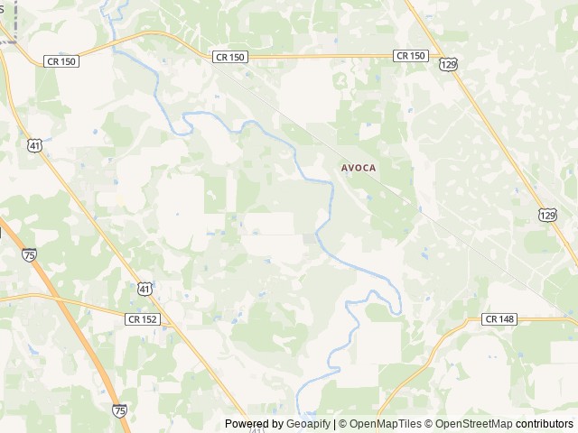 Map of Jennings Bluff location at Jennings, FL, United States