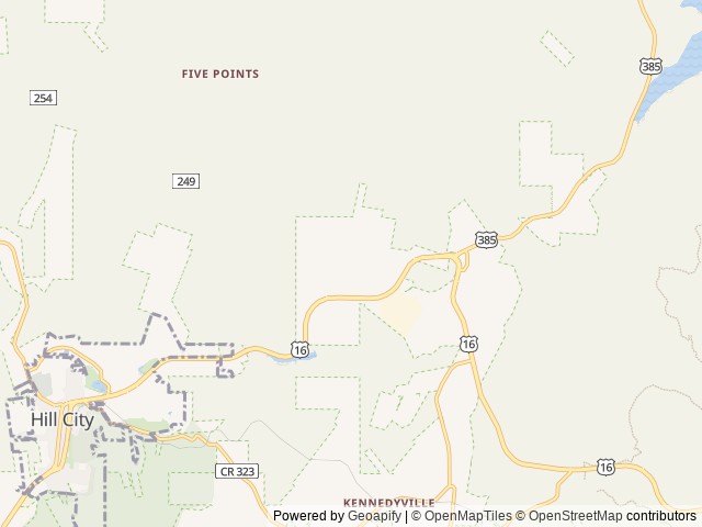 Map of Firehouse Campground location at Hill City, SD, United States