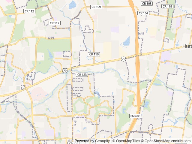 Map of Redbud Ranch RV Resort location at Hutto, TX, United States